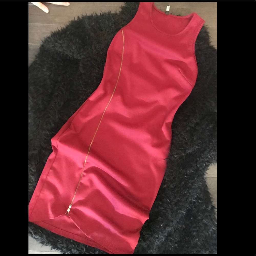Red midi dress